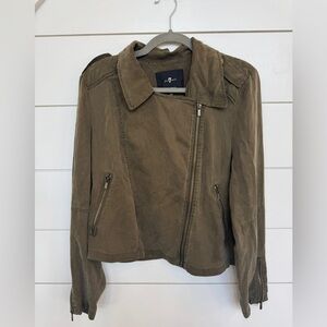 NWT 7 For All Mankind Olive Green Moto Jacket
Size Large